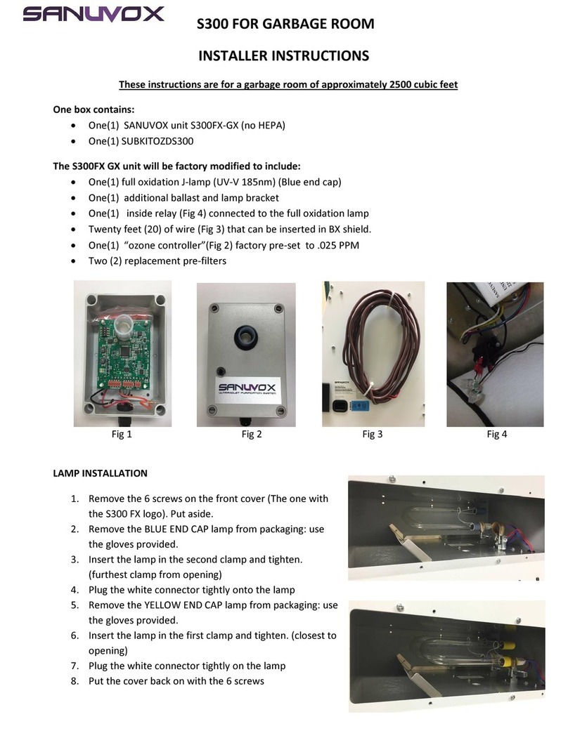 Sanuvox S300 Installer's instructions