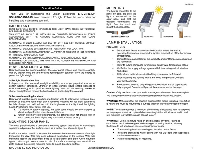 Larson Electronics EPL-24-2L-LVSOL-80C-C1D2-20C User manual