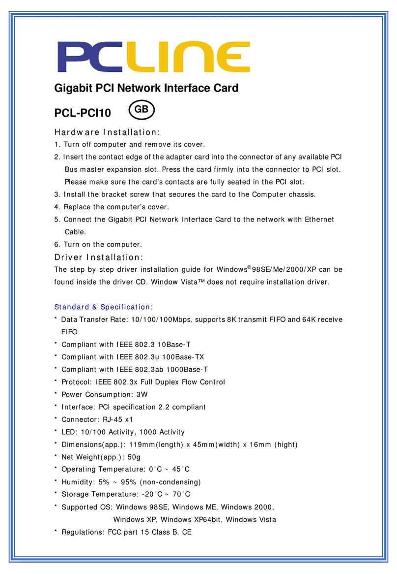 PC LINE PCL-PCI10 quick start guide