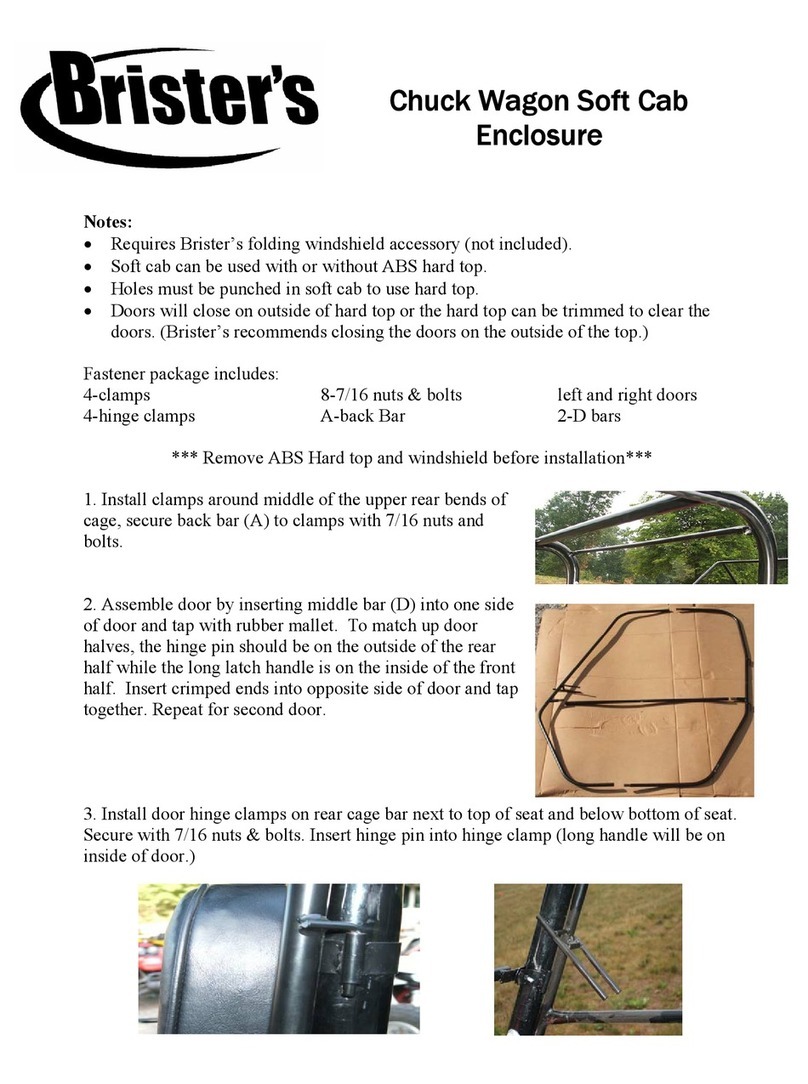 BRISTERS Chuck Wagon Soft Cab Enclosure quick start guide