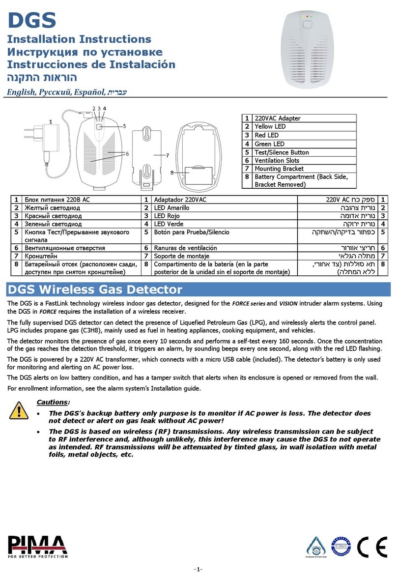Pima DGS Series installation instructions Pima DGS Series installation instructions