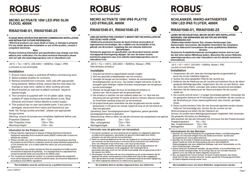 LED Group Robus RMA01040-01 quick guide