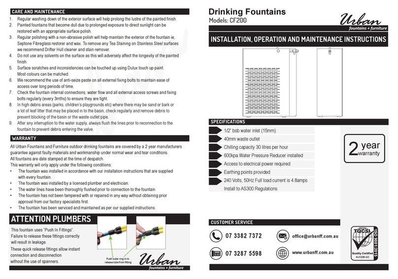 Urban CF200 Installation, operation and maintenance instructions Urban CF200 Installation, operation and maintenance instructions