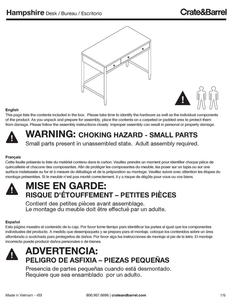 Crate&Barrel Hampshire quick start guide Crate&Barrel Hampshire quick start guide