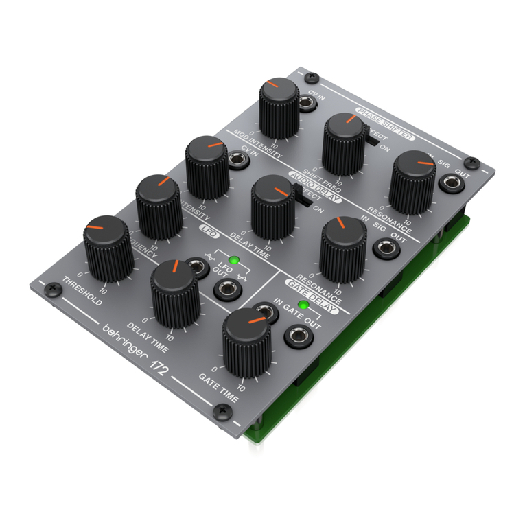 Behringer SYSTEM 100 172 PHASE SHIFTER/DELAY/LFO User manual Behringer SYSTEM 100 172 PHASE SHIFTER/DELAY/LFO User manual