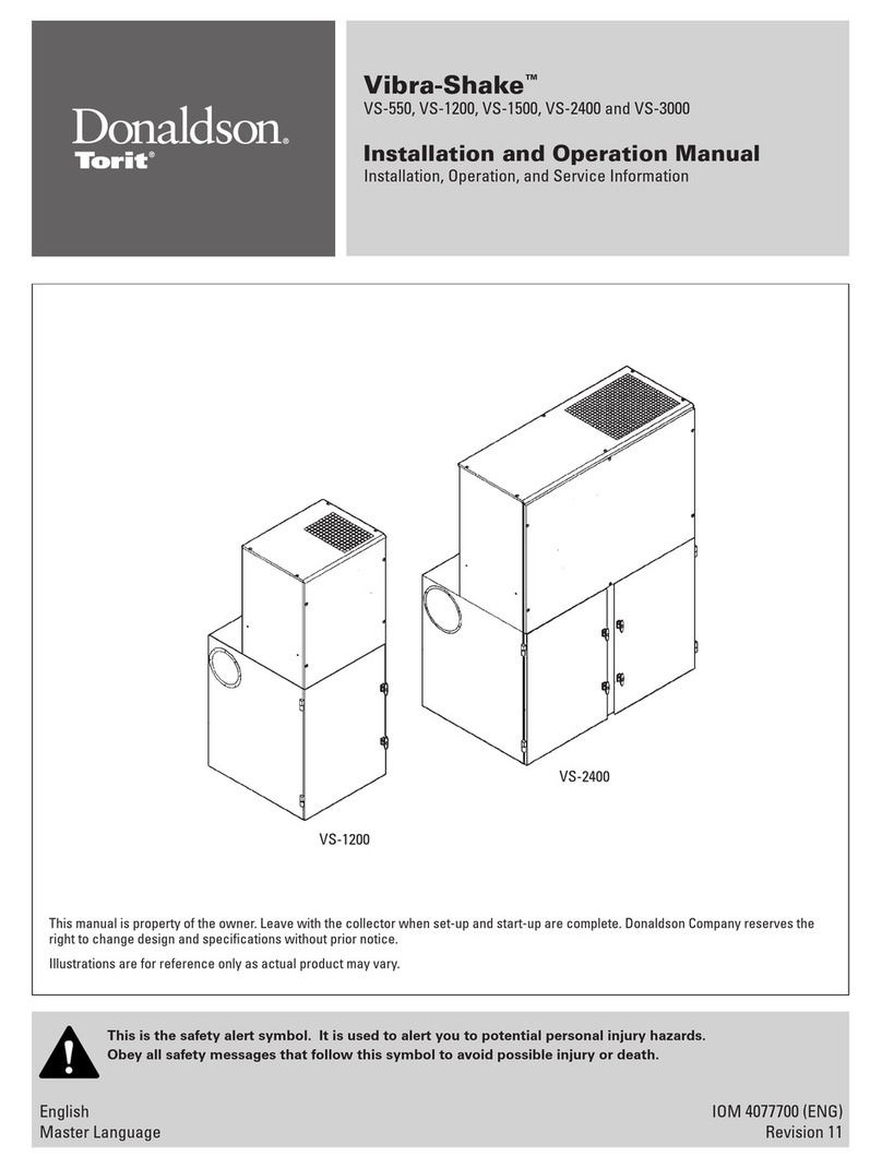 Donaldson Torit Vibra-Shake VS-550 Installation and operation manual Donaldson Torit Vibra-Shake VS-550 Installation and operation manual