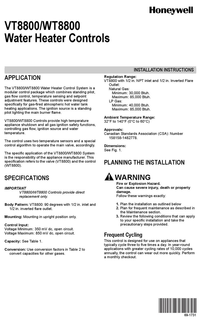 Honeywell VT8800 installation instructions