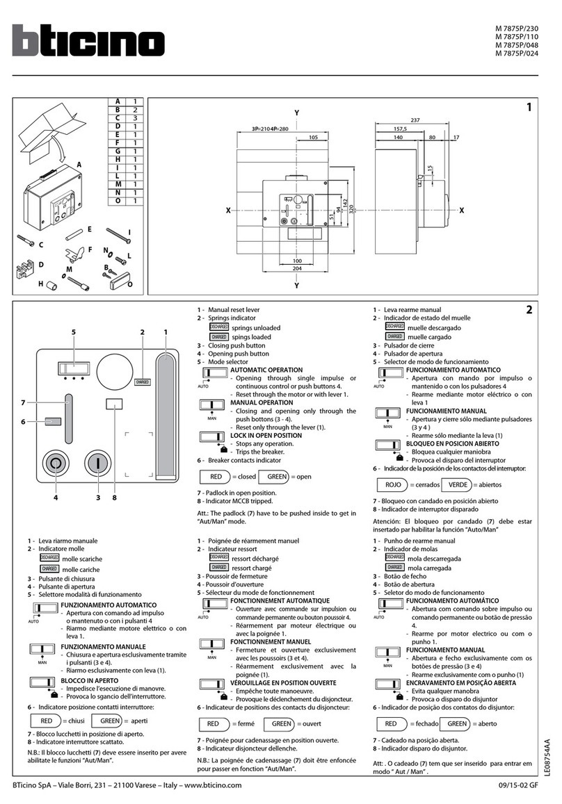 Bticino M 7875P/230 manual