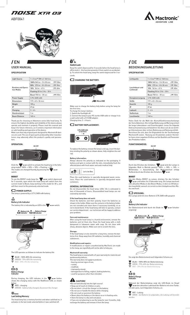 Mactronic noise XTR 03 user manual