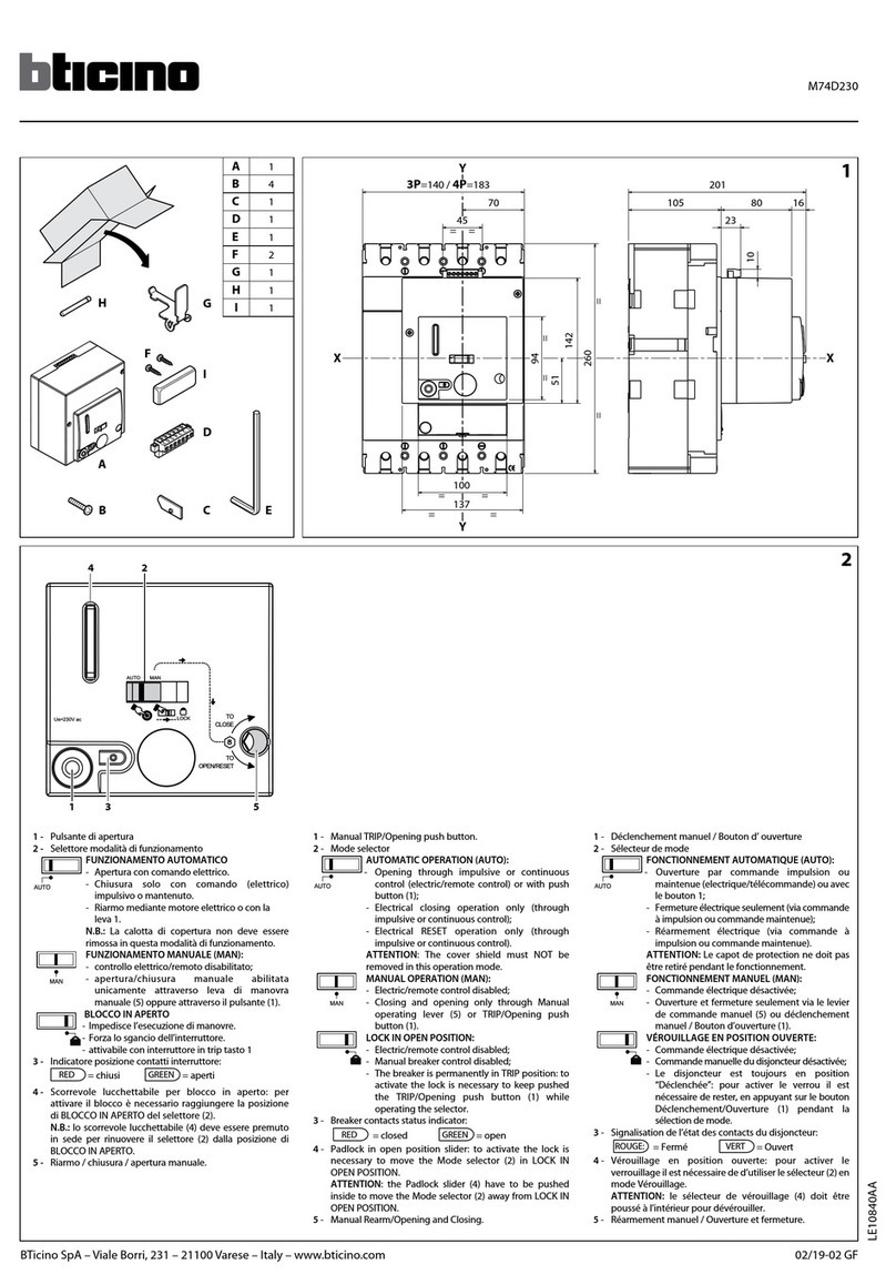 Bticino M74D230 manual