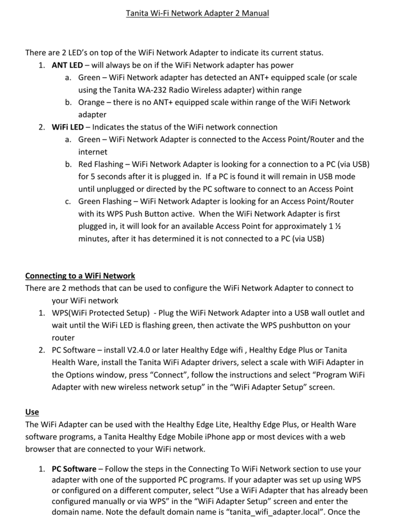 Tanita Wi-Fi Network Adapter 2 manual