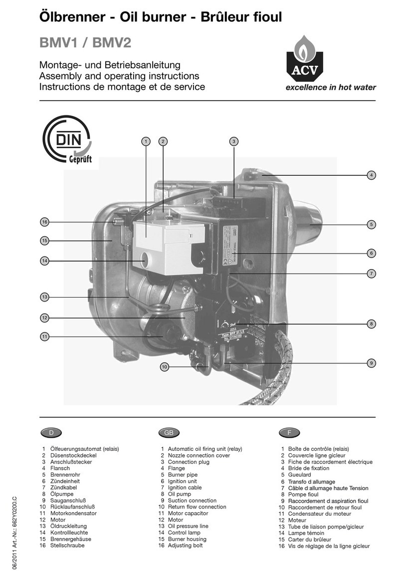 ACV BMV1 Assembly and operating instructions