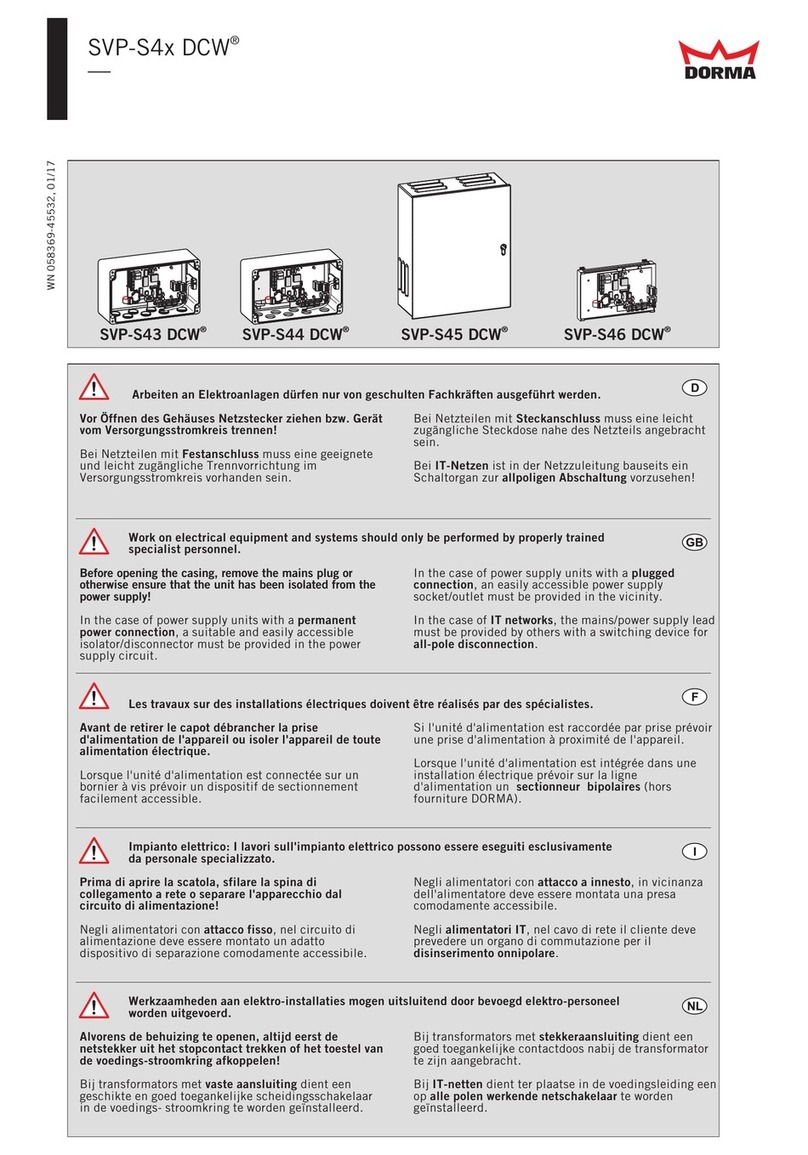 Dorma SVP-S4 DCW Series manual