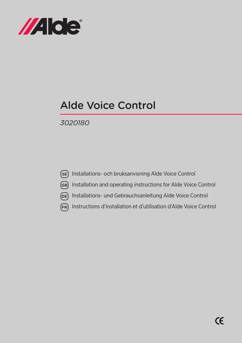 Alde 3020180 Installation and operating instructions