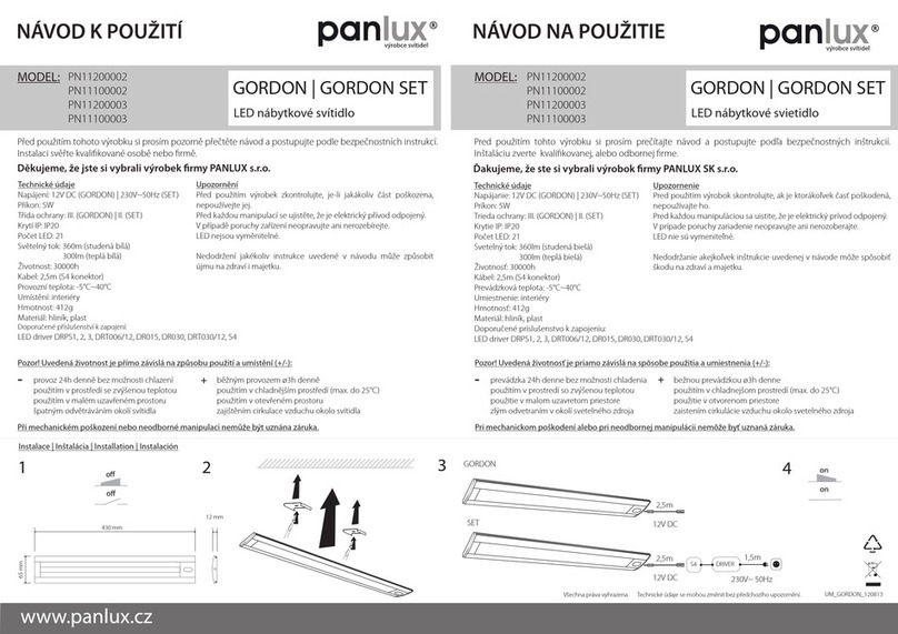 Panlux GORDON instructions