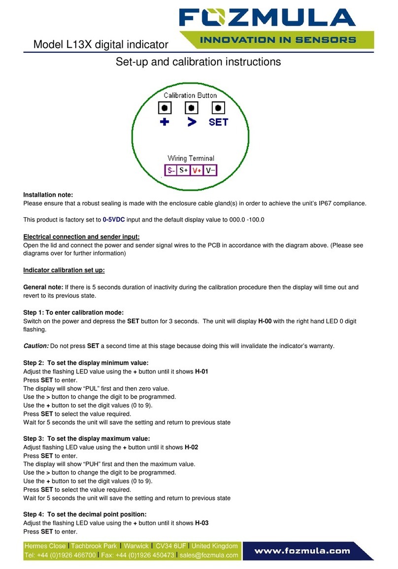 Fozmula L13X Calibration instructions