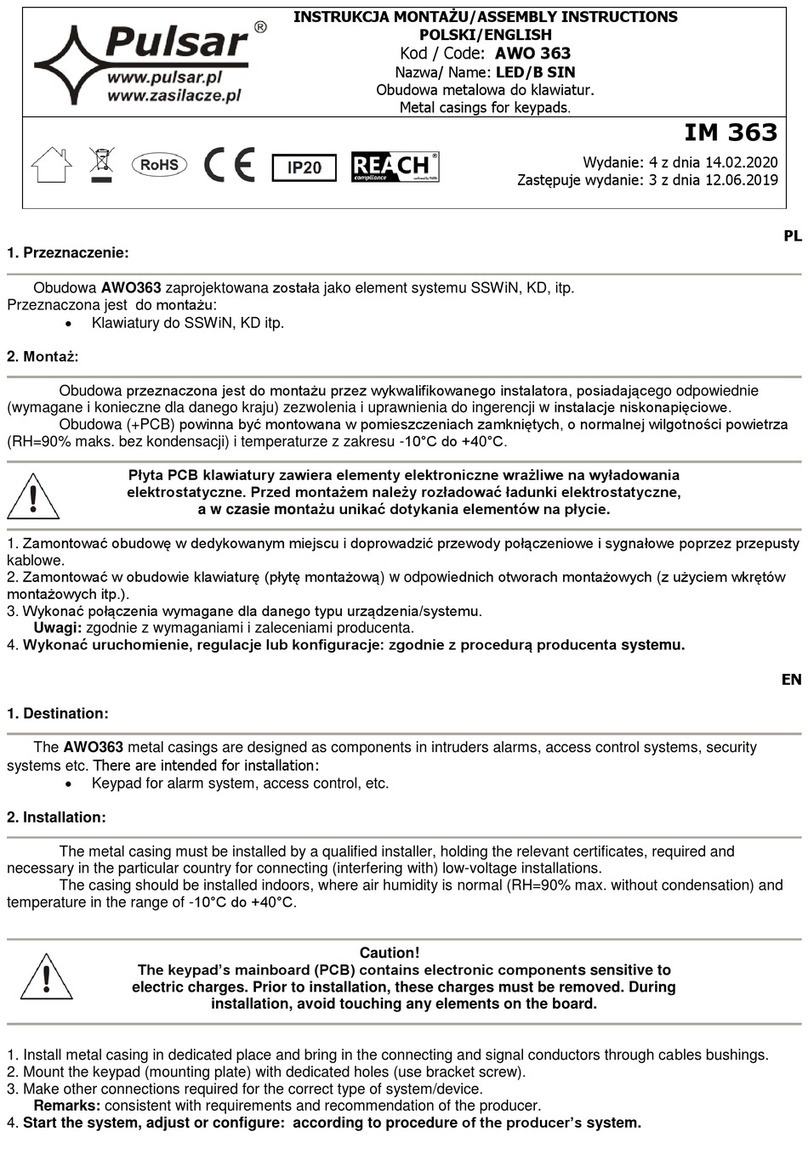 Pulsar AWO 363 Assembly instructions
