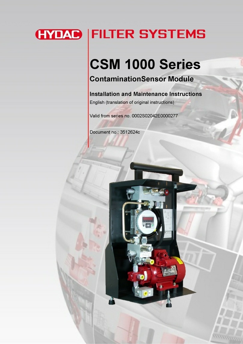 HYDAC FILTER SYSTEMS CSM 1000 Series Installation and maintenance instructions