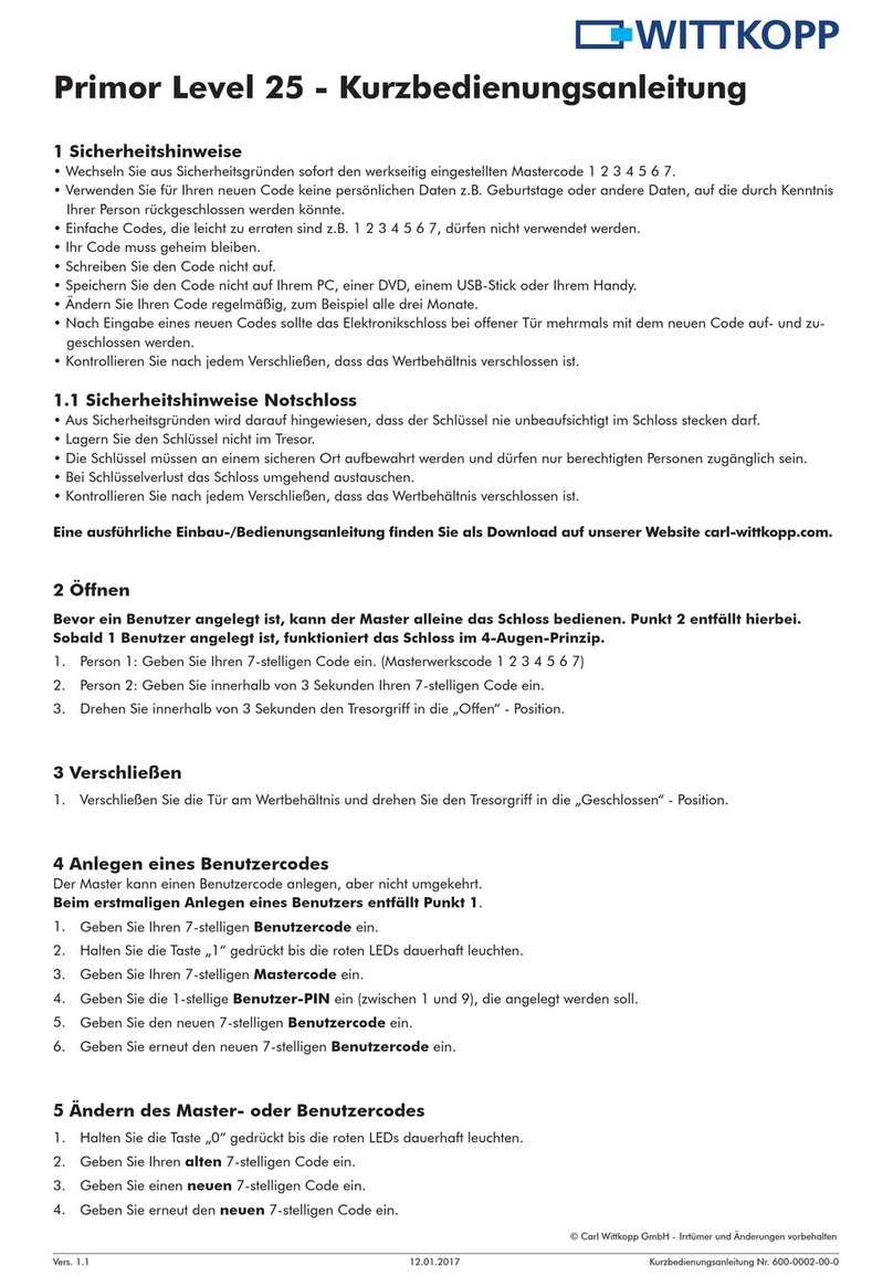 Wittkopp Primor Level 25 User manual Wittkopp Primor Level 25 User manual