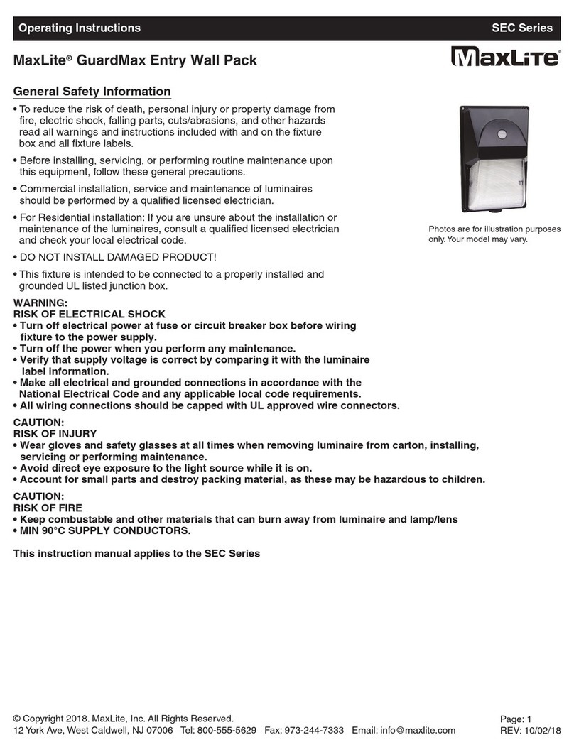 MaxLite SEC Series User manual