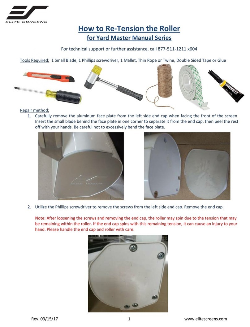 Elite Screens YARD MASTER MANUAL SERIES User manual