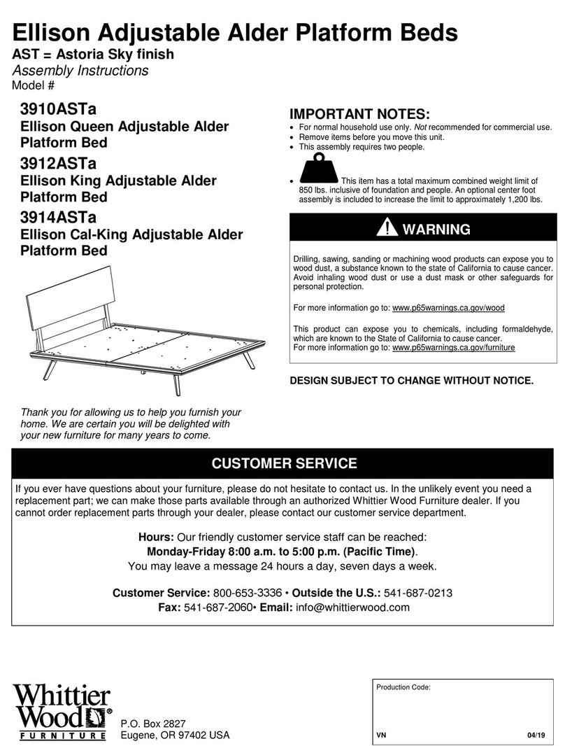 Whittier Wood Furniture Ellison 3910ASTa quick start guide Whittier Wood Furniture Ellison 3910ASTa quick start guide