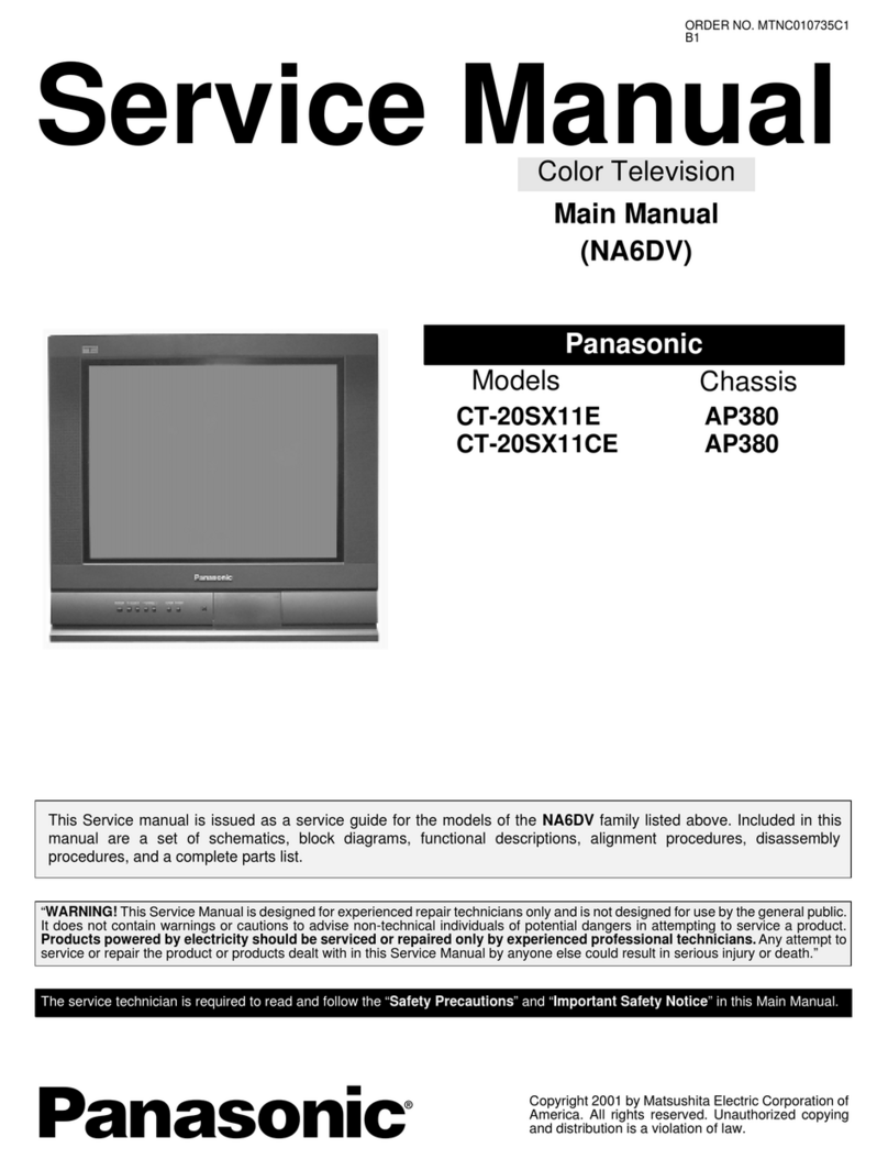Panasonic CT20SX11E - 20" COLOR TV Service manual