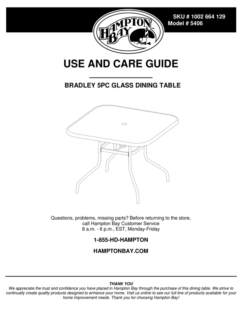 HAMPTON BAY 5406 Use and care guide