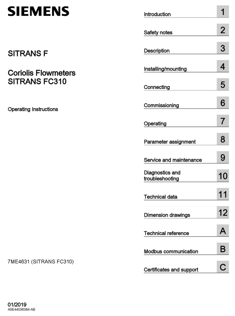 Siemens Sitrans F Series User manual
