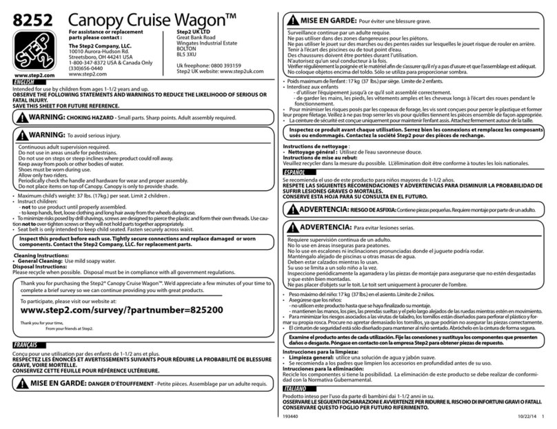 Step 2 Canopy Cruise Wagon 8252 User manual