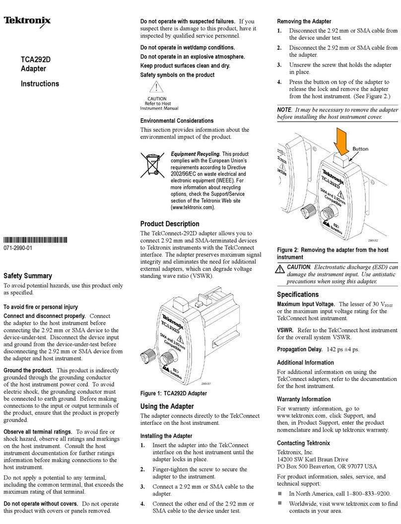 Tektronix TCA292D instructions