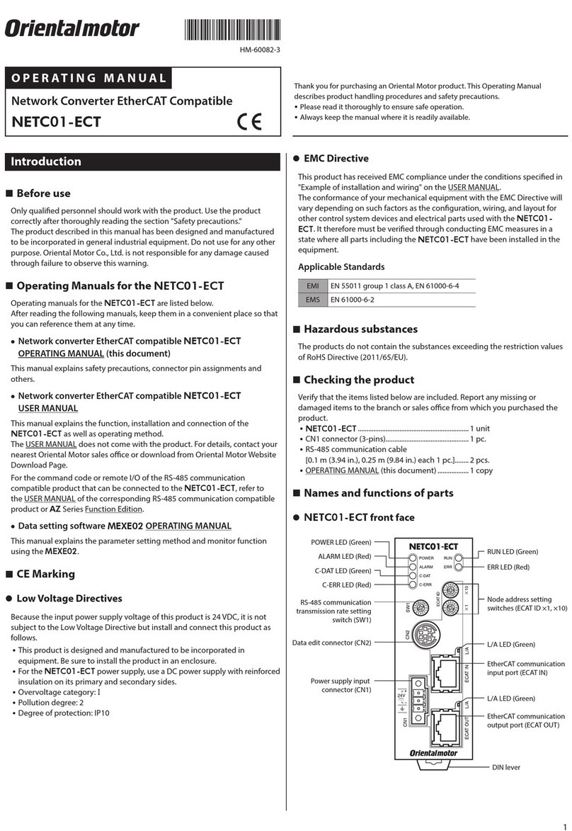 Oriental motor NETC01-ECT User manual