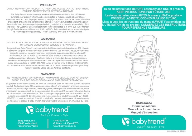 Baby Trend HC05 AL Series instruction manual