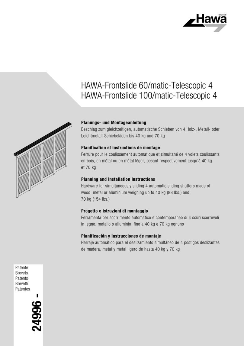 hawa HAWA-Frontslide 60/matic-Telescopic 4 Planning and installation instructions hawa HAWA-Frontslide 60/matic-Telescopic 4 Planning and installation instructions