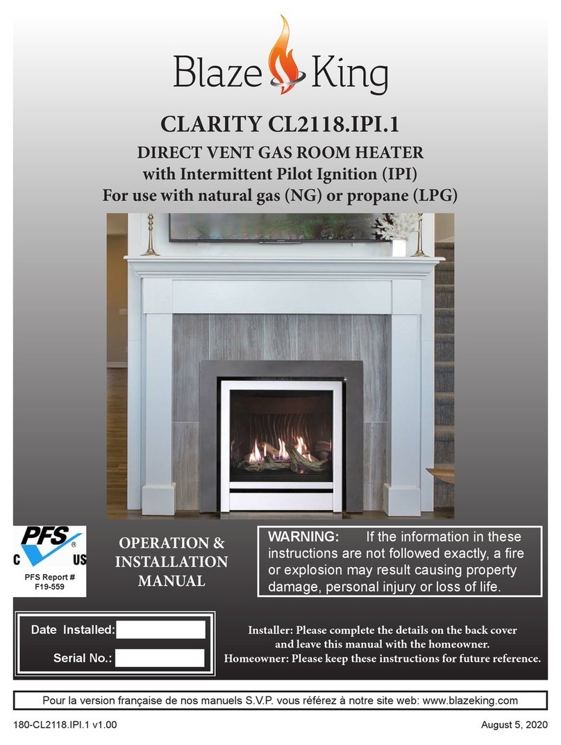 Blaze King CLARITY CL2118.IPI.1 Operation & installation manual