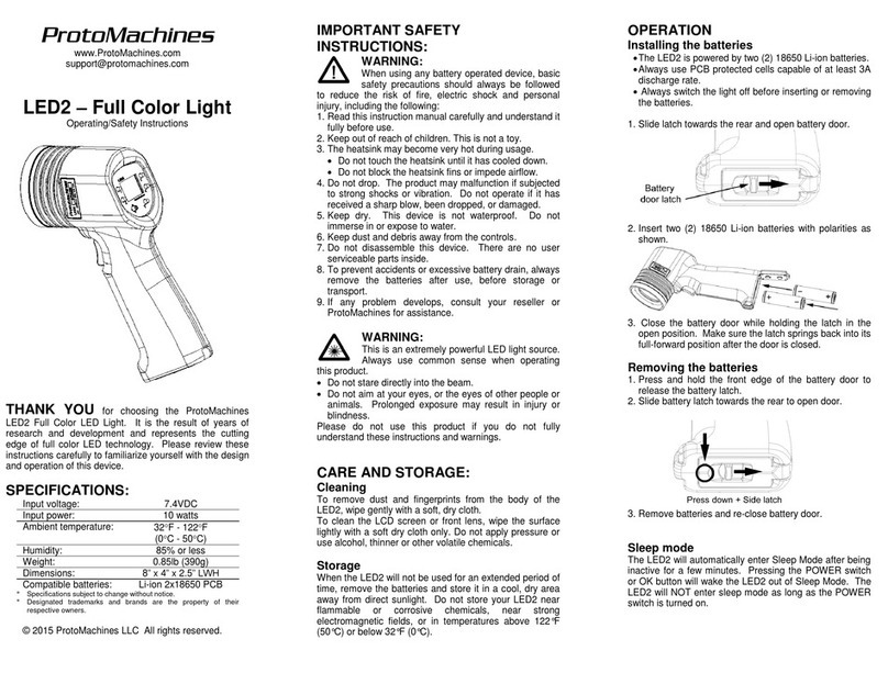 ProtoMachines LED2 Operating/safety instructions