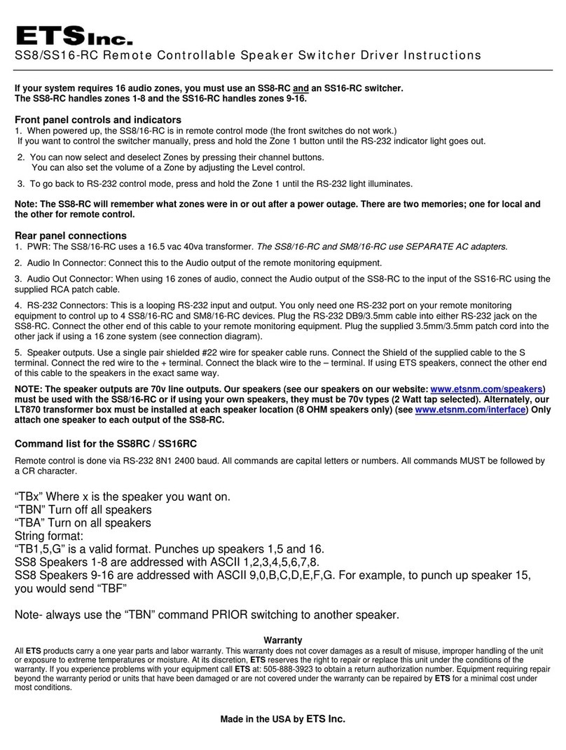 ETS SS8-RC instructions