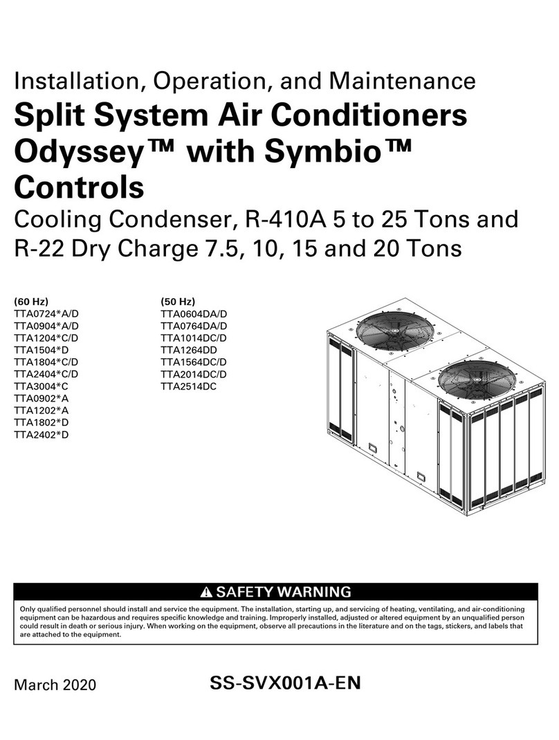 Trane Odyssey TTA0724 A Series Installation and operating instructions