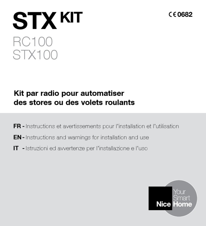 Nice STX KIT Instructions and warnings for installation and use