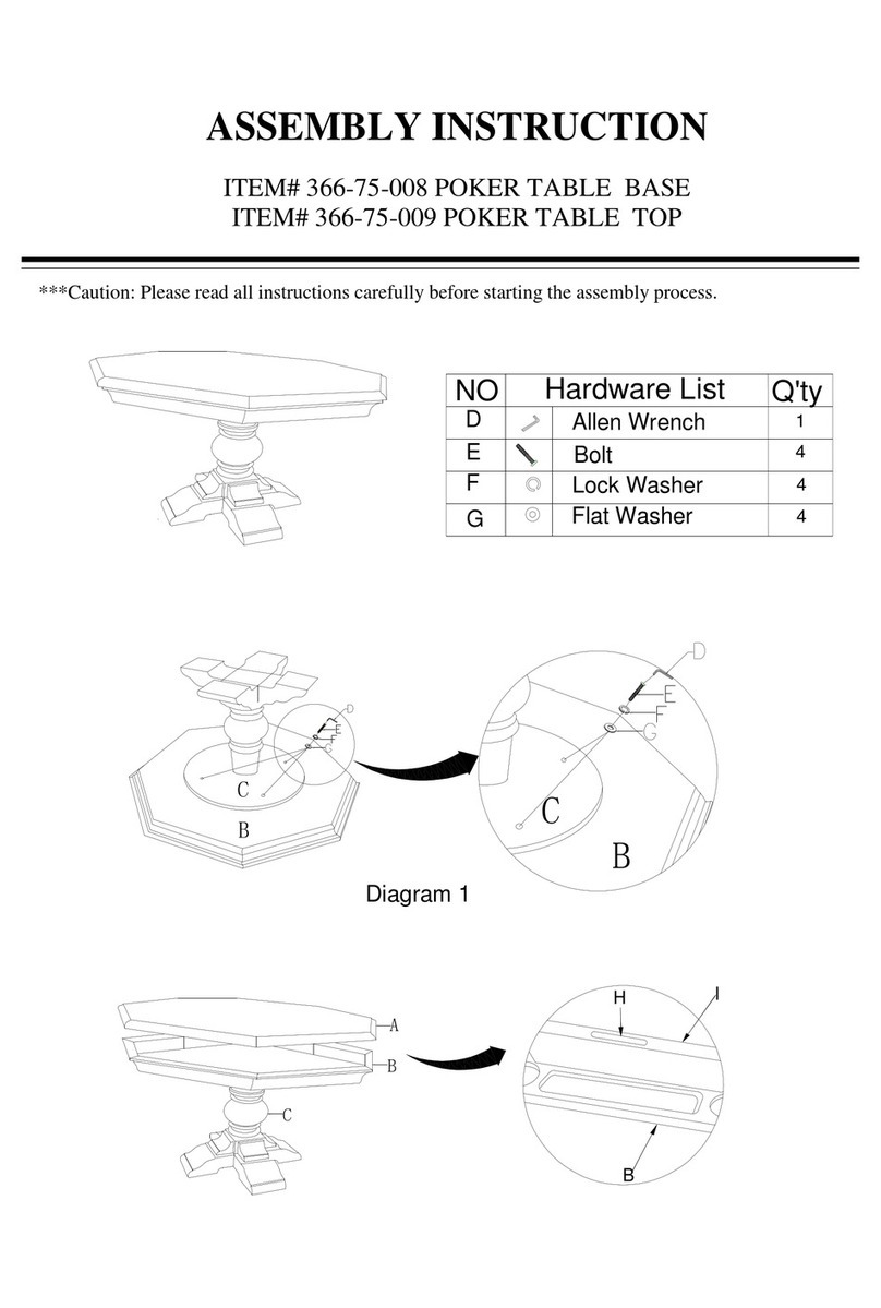 Hooker Furniture 366-75-008 Assembly instruction
