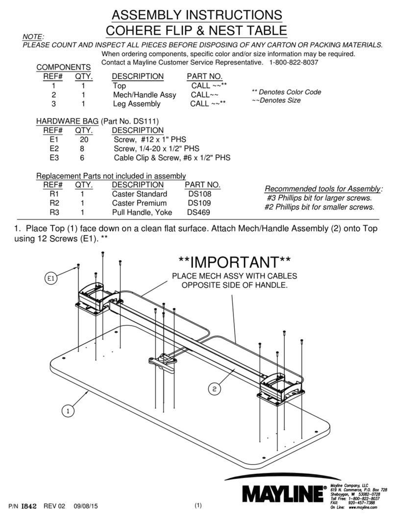 Mayline Cohere 1842 User manual Mayline Cohere 1842 User manual