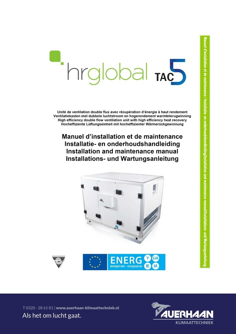 Auerhaan HRglobal Series Maintenance and installation instructions