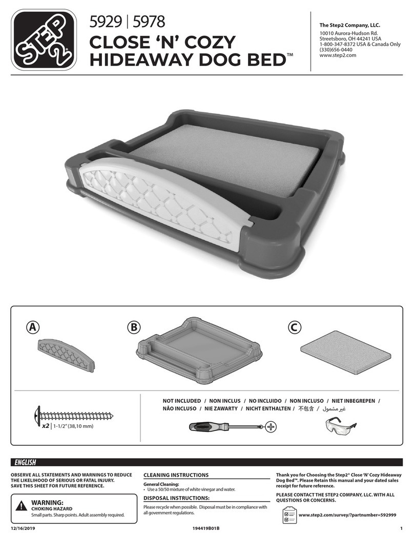 Step 2 CLOSE ‘N’ COZY HIDEAWAY DOG BED 5929 quick start guide