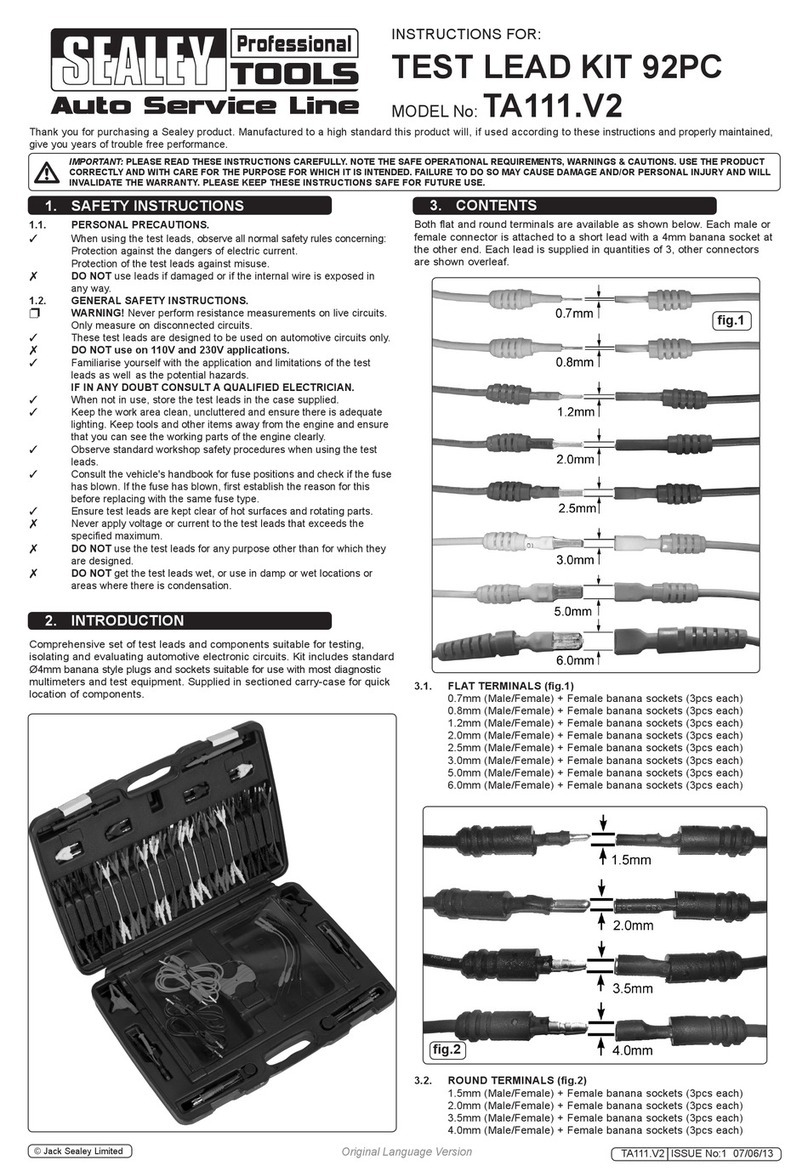 Sealey Auto Service TA111.V2 User manual