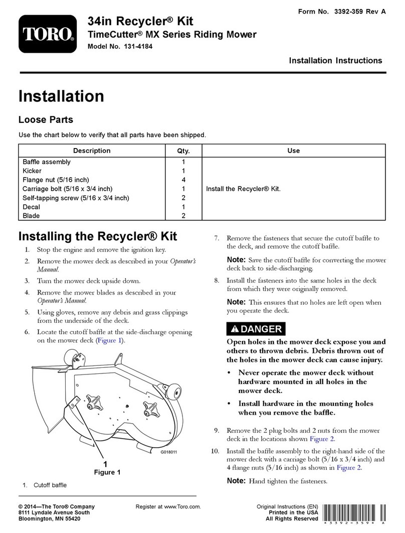Toro Recycler Kit 131-4184 User manual