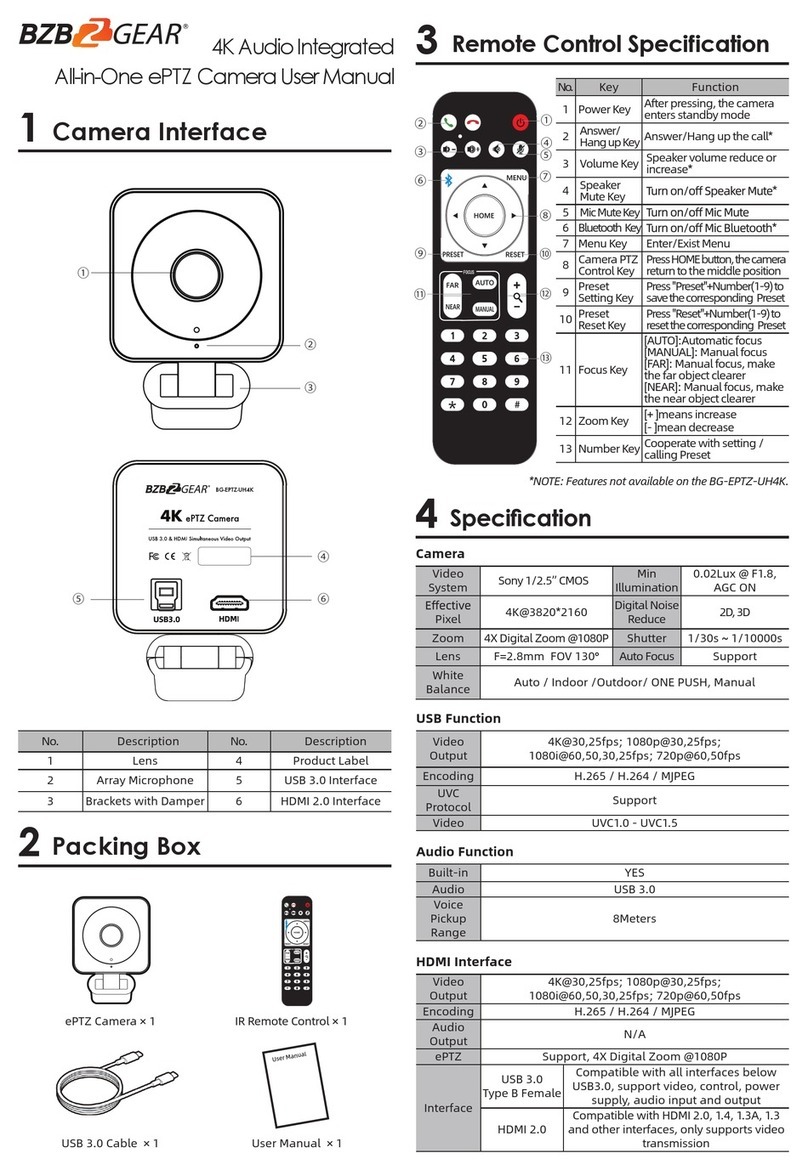 BZB Gear BG-EPTZ-UH4K user manual