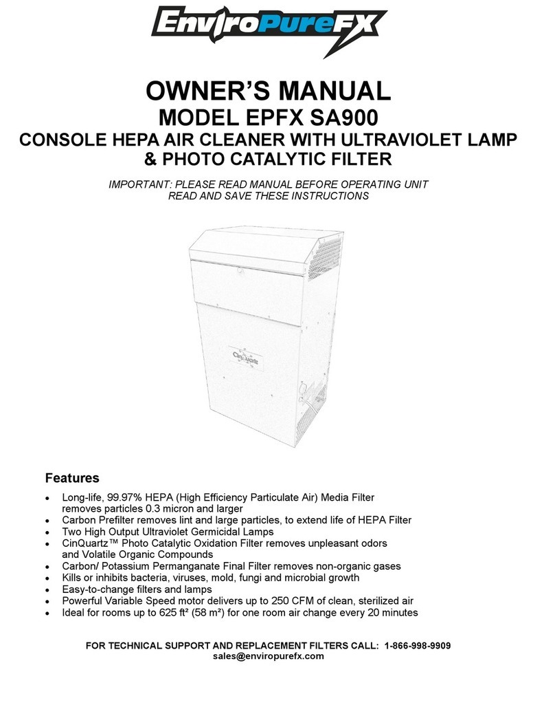 EnviroPureFX EPFX SA900 owner's manual
