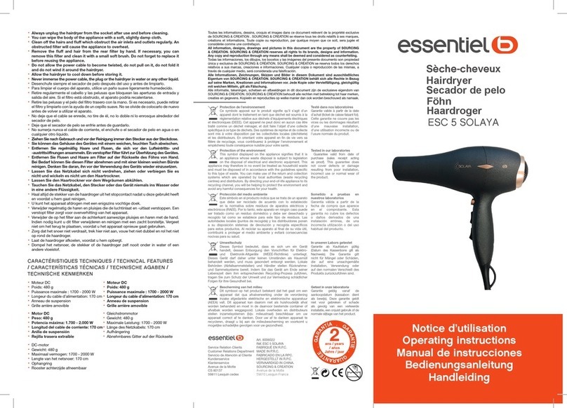 essentiel b ESC 5 SOLAYA operating instructions