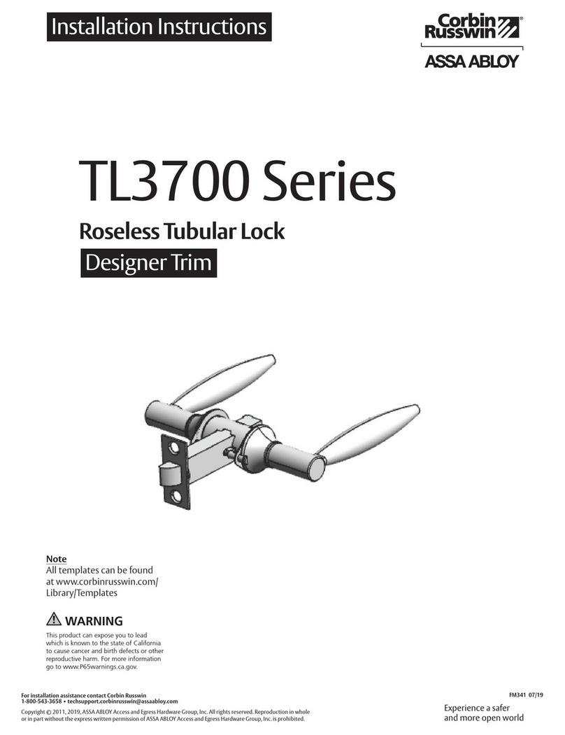 Assa Abloy Corbin Russwin TL3700 Series User manual