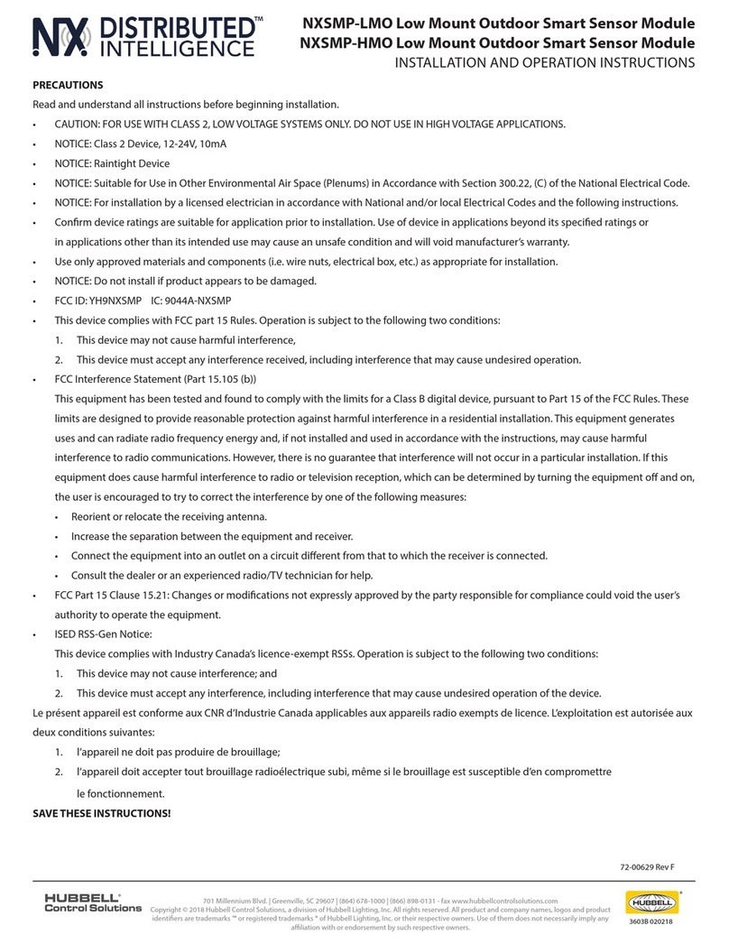Hubbell NX Distributed Intelligence NXSMP-LMO Installation and operation instructions